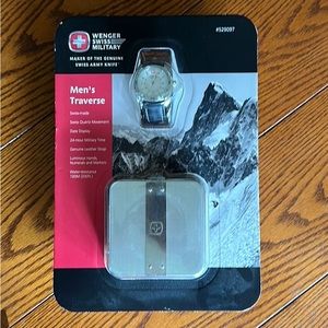 Wenger Swiss Military Men’s Watch with black band.